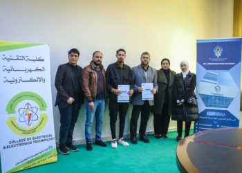 توقيع اتفاقية تعاون بين كلية التقنية الكهربائية والالكترونية وأكاديمية أتصالاتي – فرع ليبيا